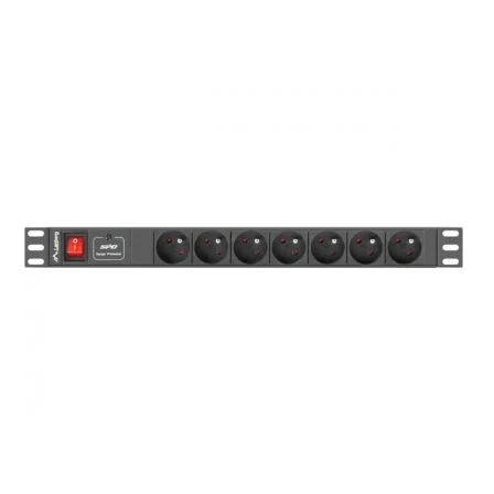 Lanberg PDU-07E-0200-IEC-BK 1U con 7 tomas de salida y 2500W Lanberg PDU-07E-0200-IEC-BK 1U con 7 tomas de salida y 2500W